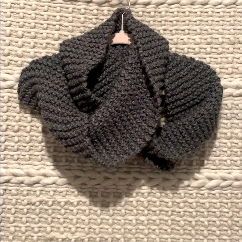 Handmade knitted infinity scarf.